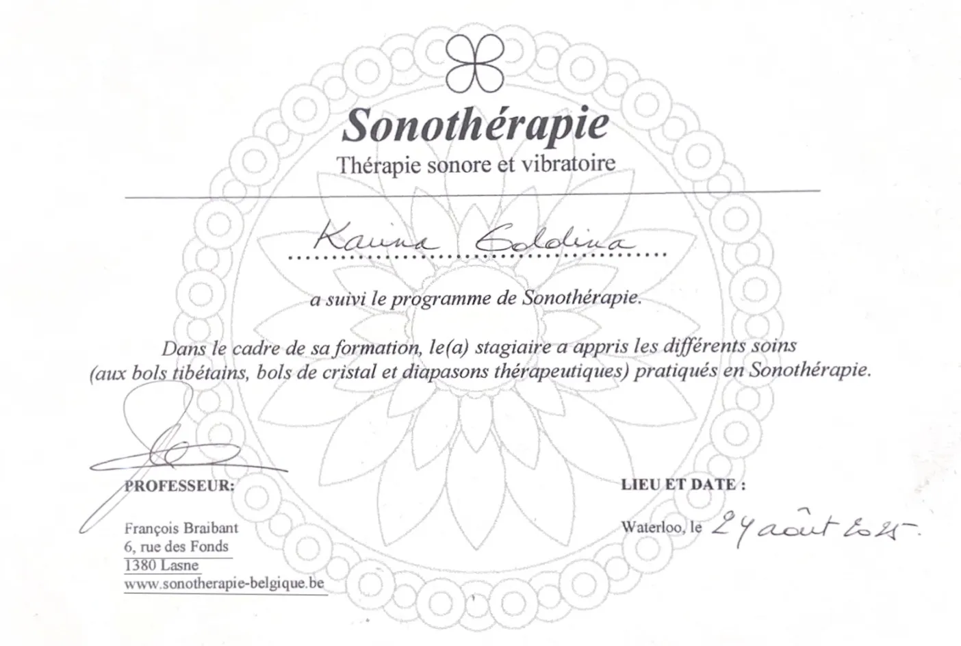 Karina Goldina - Sonothérapeute